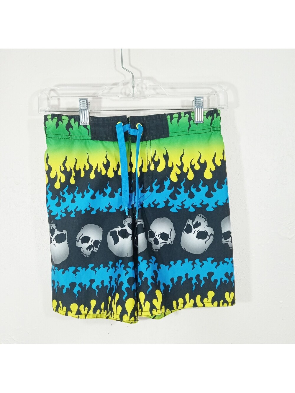 Joe Boxer Youth Swim Shorts Skull Blue Black *Sizing See Description*